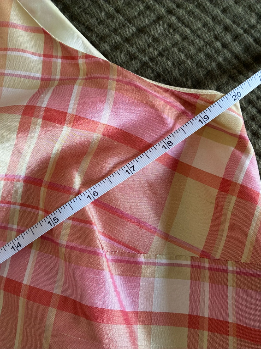 Vintage Linda Allard Ellen Tracy 100% Silk Plaid Dress Size 12 - Picture 7 of 9